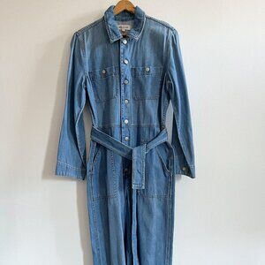 Madewell Denim Belted Long-Sleeve Coverall Jumpsuit NWOT